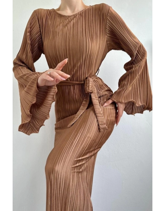 Vizon İspanyol Kol Piliseli Elbise