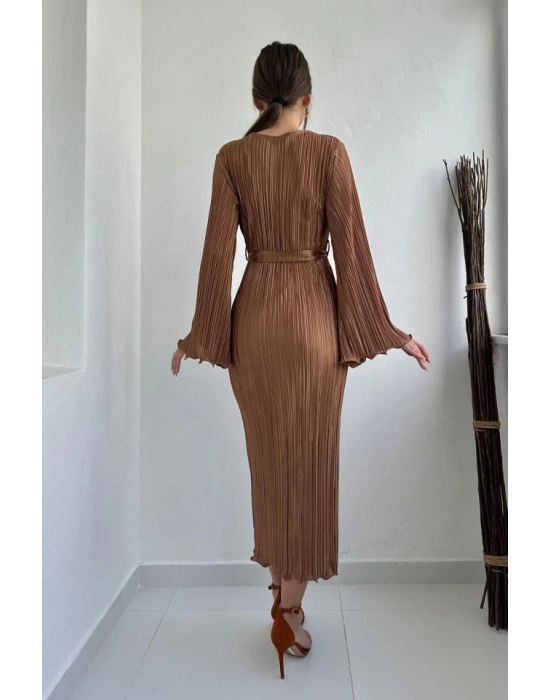 Vizon İspanyol Kol Piliseli Elbise