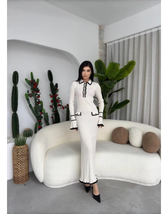 Wale Cep Detaylı Elbise