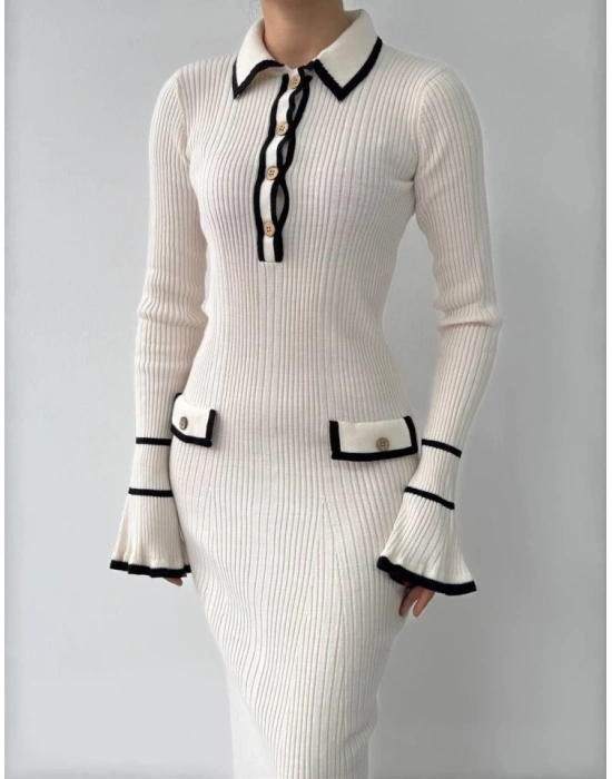 Wale Cep Detaylı Elbise