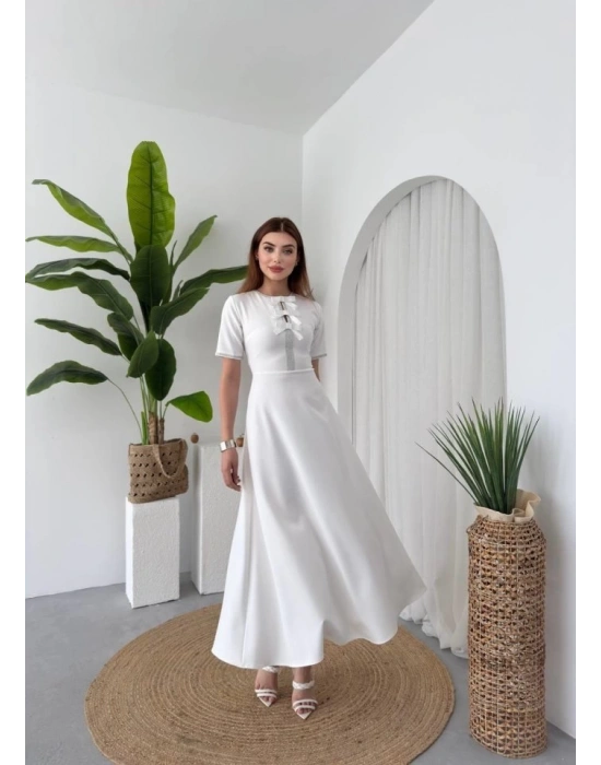 Wera Taşlı Fiyonk Detaylı Elbise