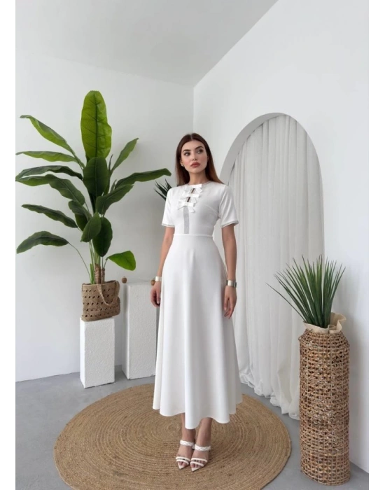 Wera Taşlı Fiyonk Detaylı Elbise