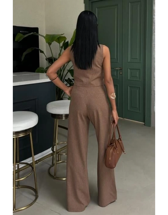 Yelek Ve Pantolon Çizgili Double Takım 10017
