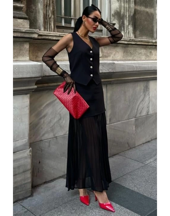 Yelek Ve Pilise Etekli Premium Takım 10096