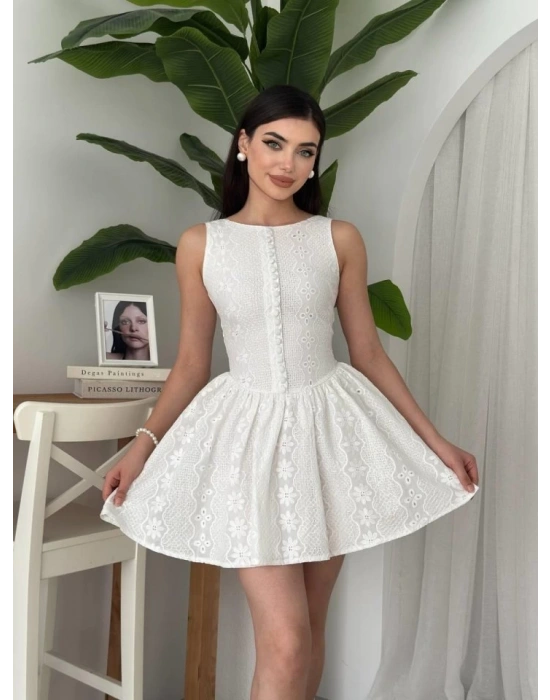 Yema Düğme Detaylı Elbise