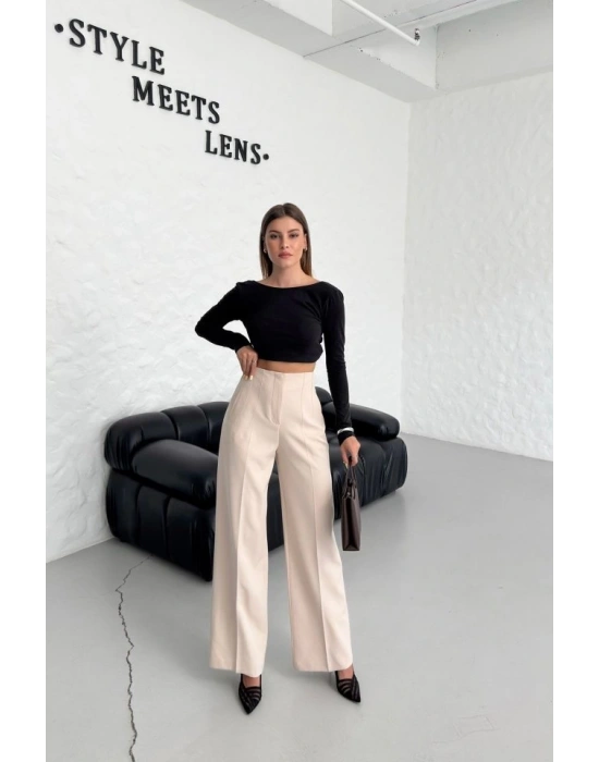 Yüksek Bel Pensli̇ Palazzo Pantolon