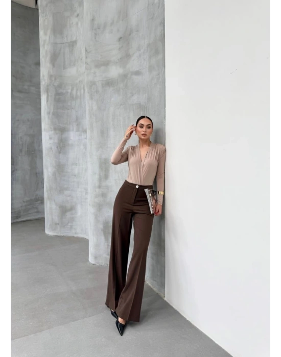 Yüksek Bel Straight Fit Palazzo Pantolon