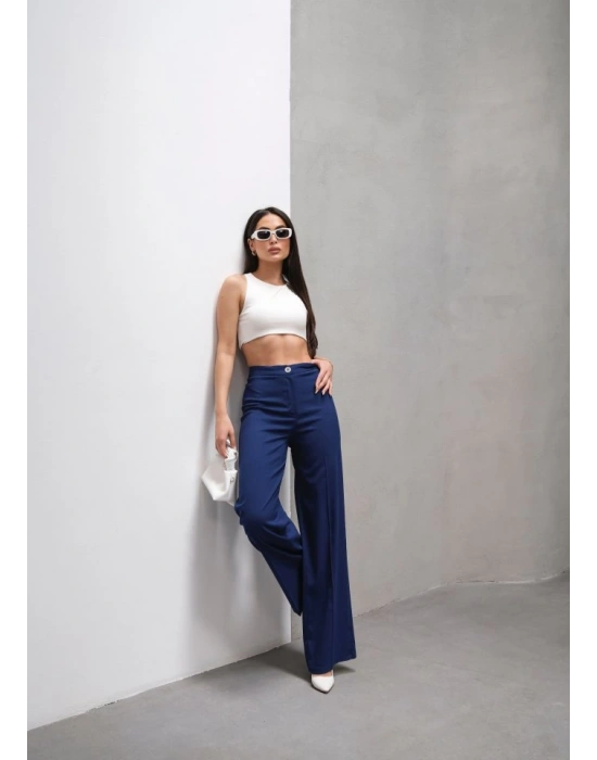 Yüksek Bel Straight Fit Palazzo Pantolon