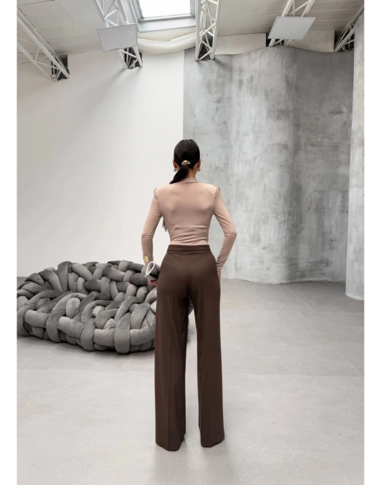 Yüksek Bel Straight Fit Palazzo Pantolon