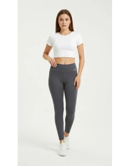 Yüksek Bel Toparlayıcı Likralı Dalgıç por Tayt Esnek Rahat Kalıp  Füme