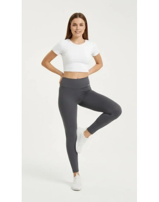 Yüksek Bel Toparlayıcı Likralı Dalgıç por Tayt Esnek Rahat Kalıp  Füme