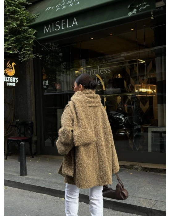 Yün Cıkartılabilen Atkılı ,Kaban İkili Takım Kahve