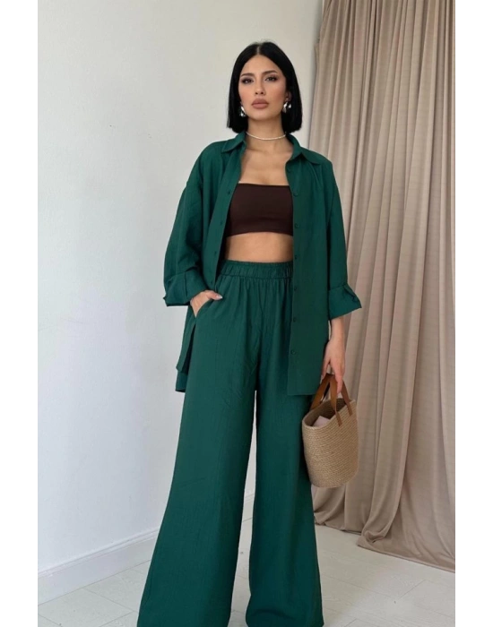 Zümrüt Alice Gömlek Ve Bol Kesim Pantolon Takım