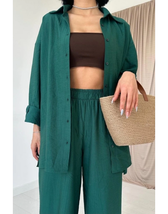 Zümrüt Alice Gömlek Ve Bol Kesim Pantolon Takım