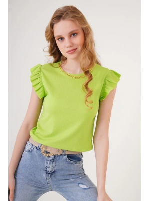 0430 Örme Bluz  E.Yeşil