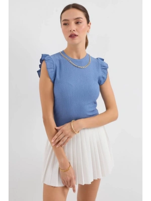 0430 Örme Bluz  İndigo