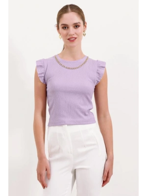 0430 Örme Bluz  Lila