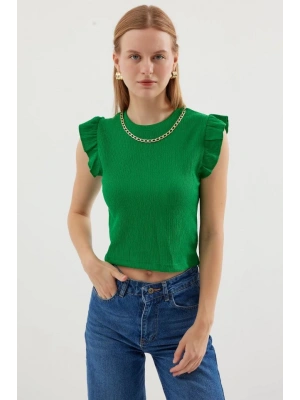 0430 Örme Bluz  Yeşil