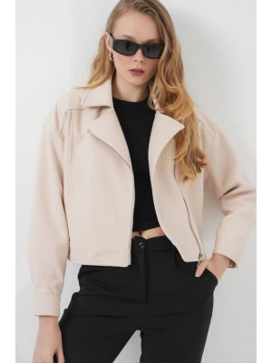 0717 Kısa Kaşe Ceket  Bej