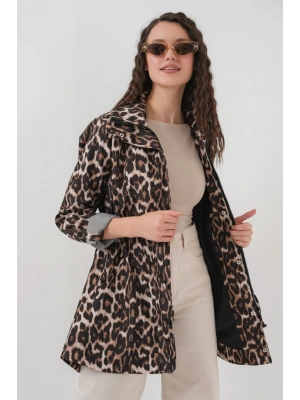 10322 Beli Büzgülü Trençkot  C. Kahverengi