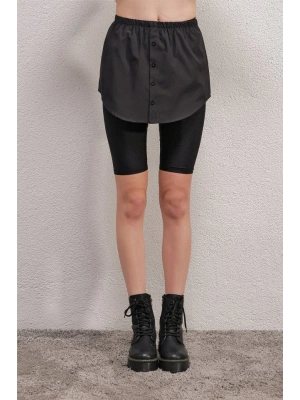 1888 Sweatshirt Kazak Altı Gömlek Etek  Siyah