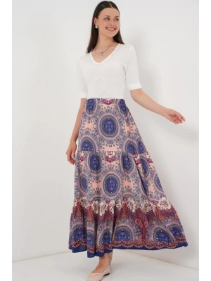 1898 Desenli Uzun Etek  Saks