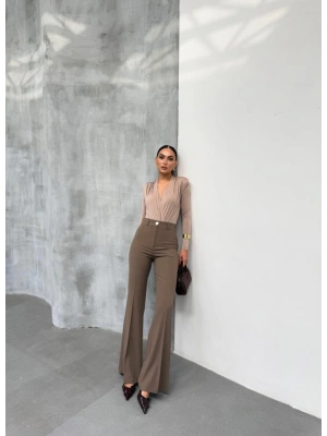 230 Gr Poly Viscose Full Lycra İspanyol Paça Pantolon