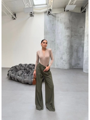 230 Gr Poly Viscose Full Lycra Pi̇leli̇ Palazzo Pantolon