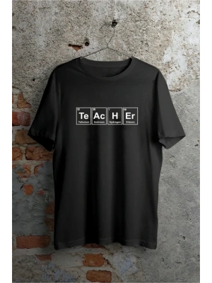 24 Kasım Kimya Öğretmeni Hediyesi Baskılı Bisiklet Yaka Tshirt  Beyaz