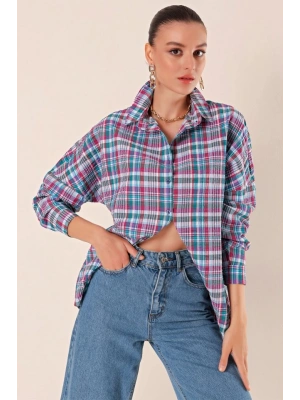 3900 Oversize Uzun Basic Gömlek  A. Kiremit