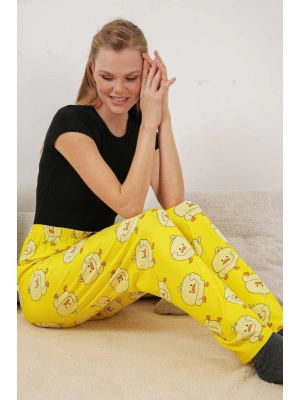 4323 Desenli Pijama Altı  Sarı