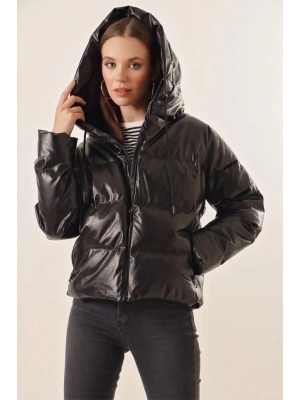 5114 Oversize Deri Mont  Siyah