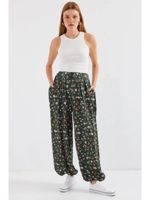 6665 Desenli Şalvar Pantolon  Haki