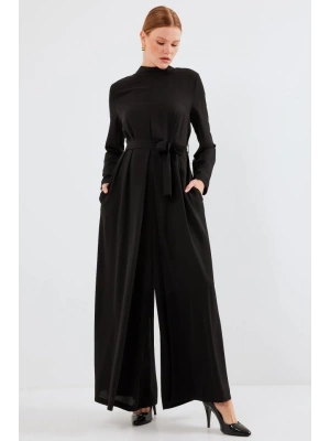 7028 Uzun Tulum Elbise  Siyah