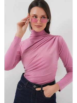 925 Büzgü Detaylı Sandy Bluz  Gül Kurusu