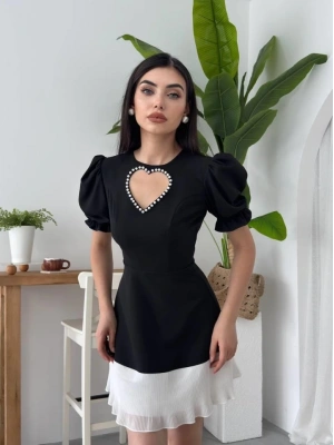 afe Kalp Detaylı Elbise