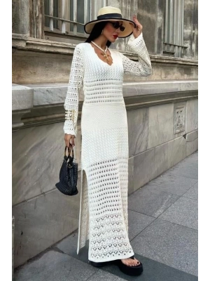 Ajur Detaylı İspanyol Kol Elbise 2840