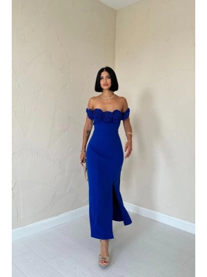 Saks adonna Yaka Güllü Elbise