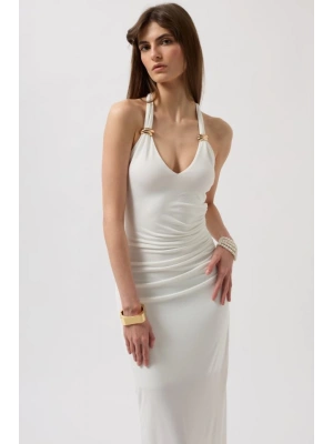 Aksesuar Detay Maxi Elbise