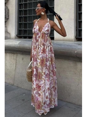 Amelia ırt Dekolteli Şifon Elbise 2614