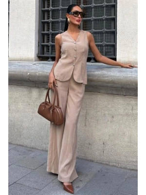 Arkası Bağcıklı Yelek Plazza Pantolon odal Takım 1020208