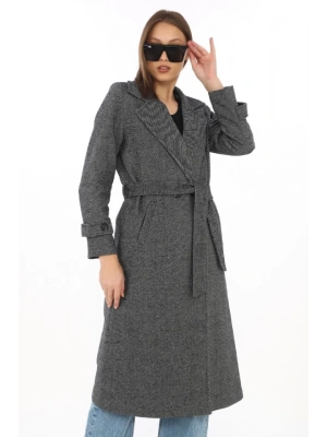 Astarlı Balık Sırtı Kaşmir Kaşe Kaban  Füme