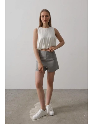 aten Kolsuz Belki astikli Bluz  Ekru