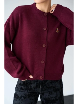 Ayıcıklı Hırka  Bordo