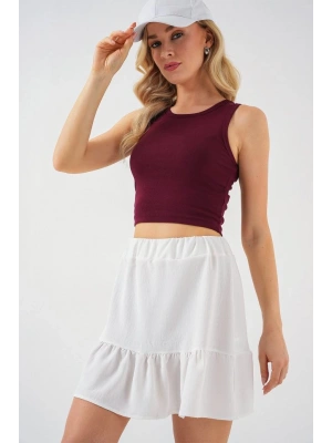 Ayrobin Mini Etek 8054  Beyaz