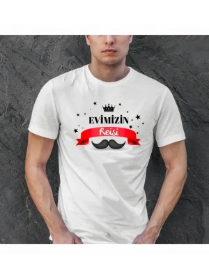 Babalar Günü Hediye Baba Temalı Baskılı Oversize Bisiklet Yaka Tshirt  Beyaz