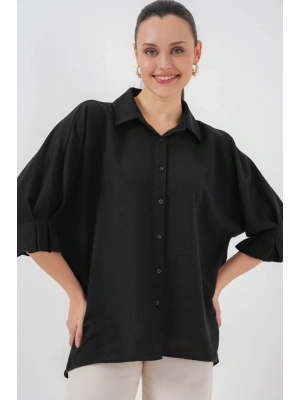 Bağlama Detaylı Ayrobin Gömlek 20290  Siyah