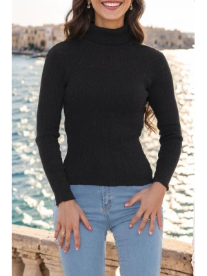 Balıkçı Yaka Body Siyah