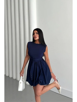 BAON ETEKİ TASARIM KISA EBİSE  acivert