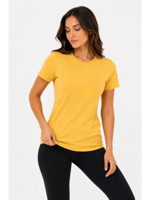 Basic Tişört Bisiklet Yaka Kısa Kol Günlük Yazlık lim Fit Thirt  arı